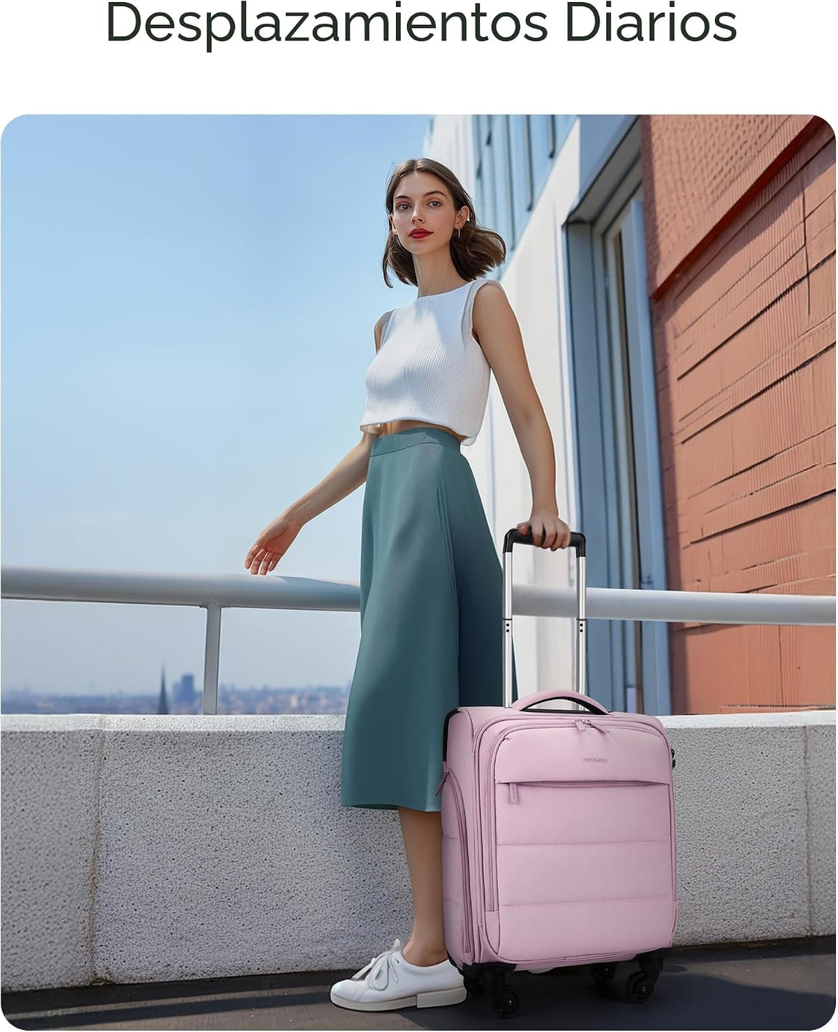 BAGSMART Equipaje de mano para debajo del asiento aprobado por aero...
