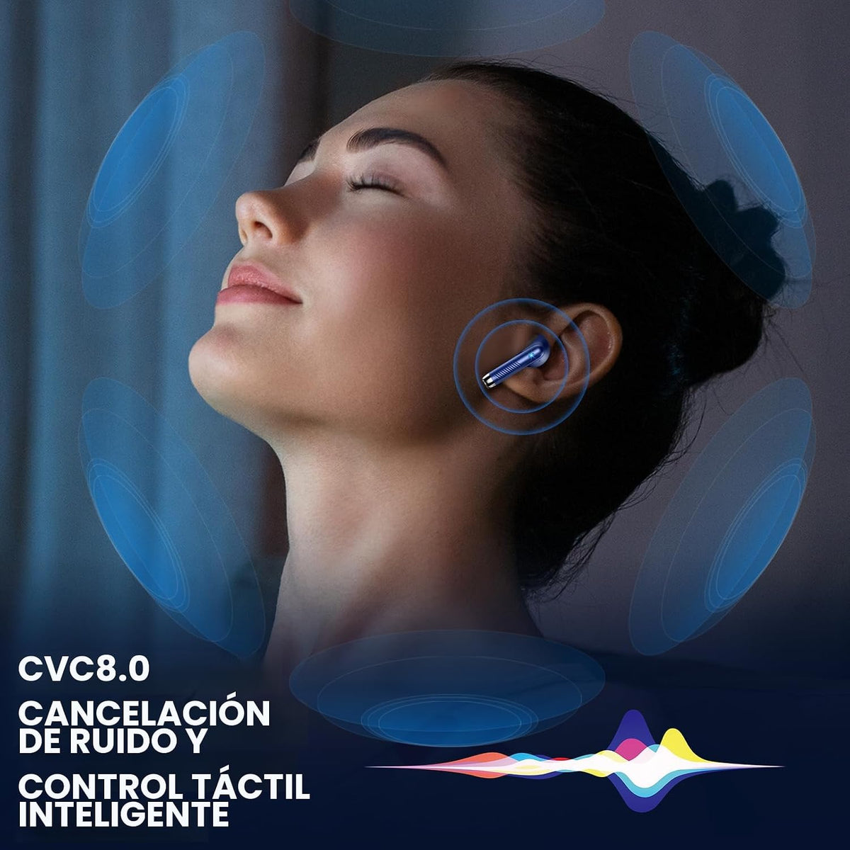 Auriculares inalámbricos, Bluetooth 5.4, auriculares con pantalla L...