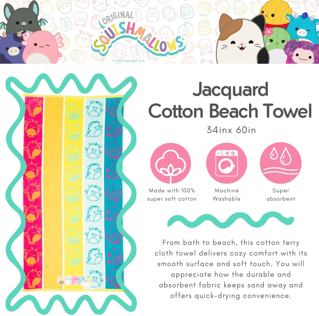 Franco Luxe Squishmallows - Toalla de baño, piscina, playa, de algo...