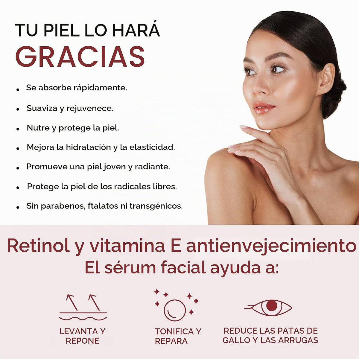 Azure Cosmetics Suero de retinol para cara, dermatológicamente prob...