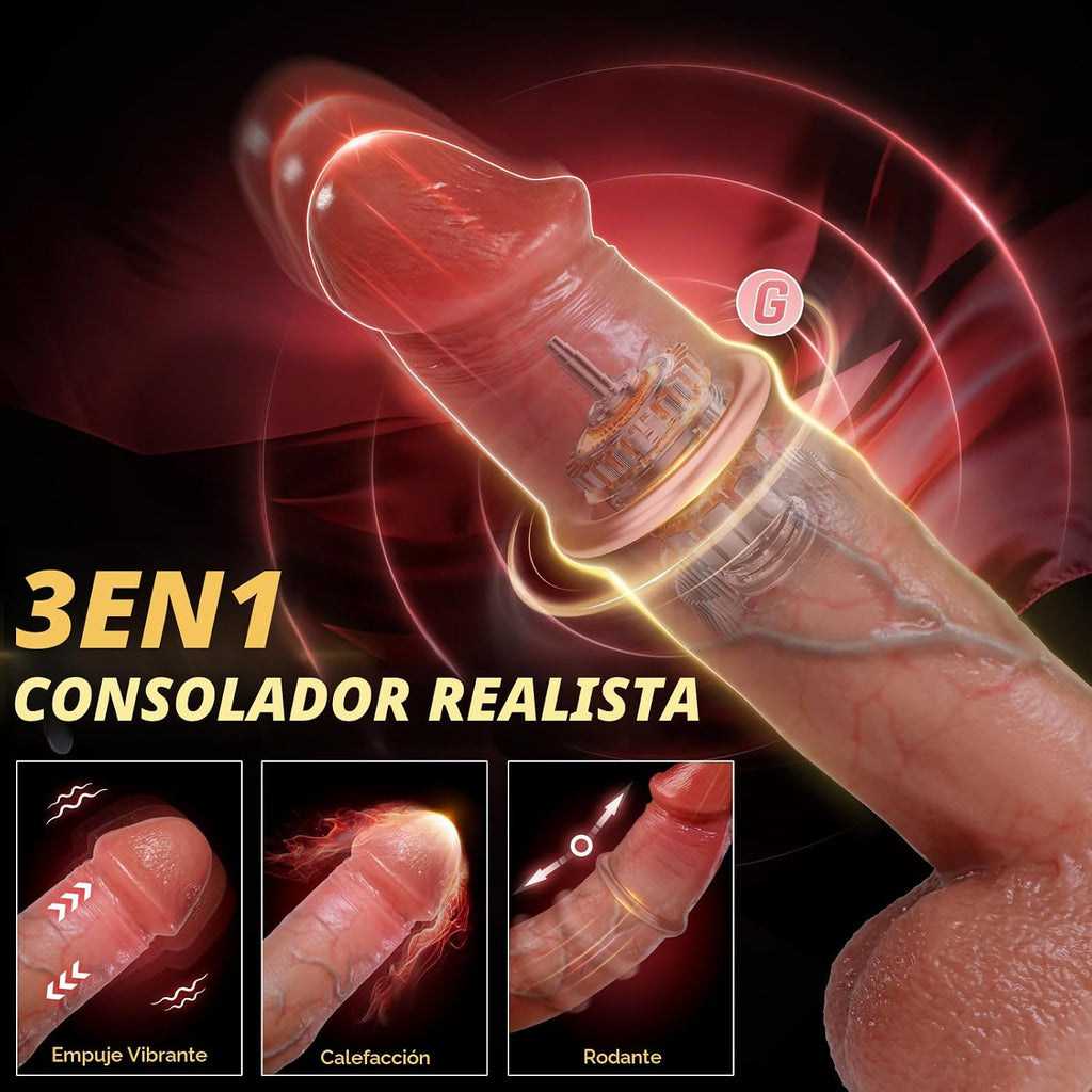 Koxten Consolador de empuje de anillo deslizante realista consolado...