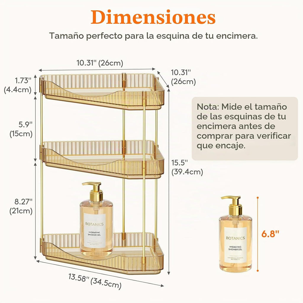 Lifewit Organizador esquinero de 3 niveles para encimera de baño, o...