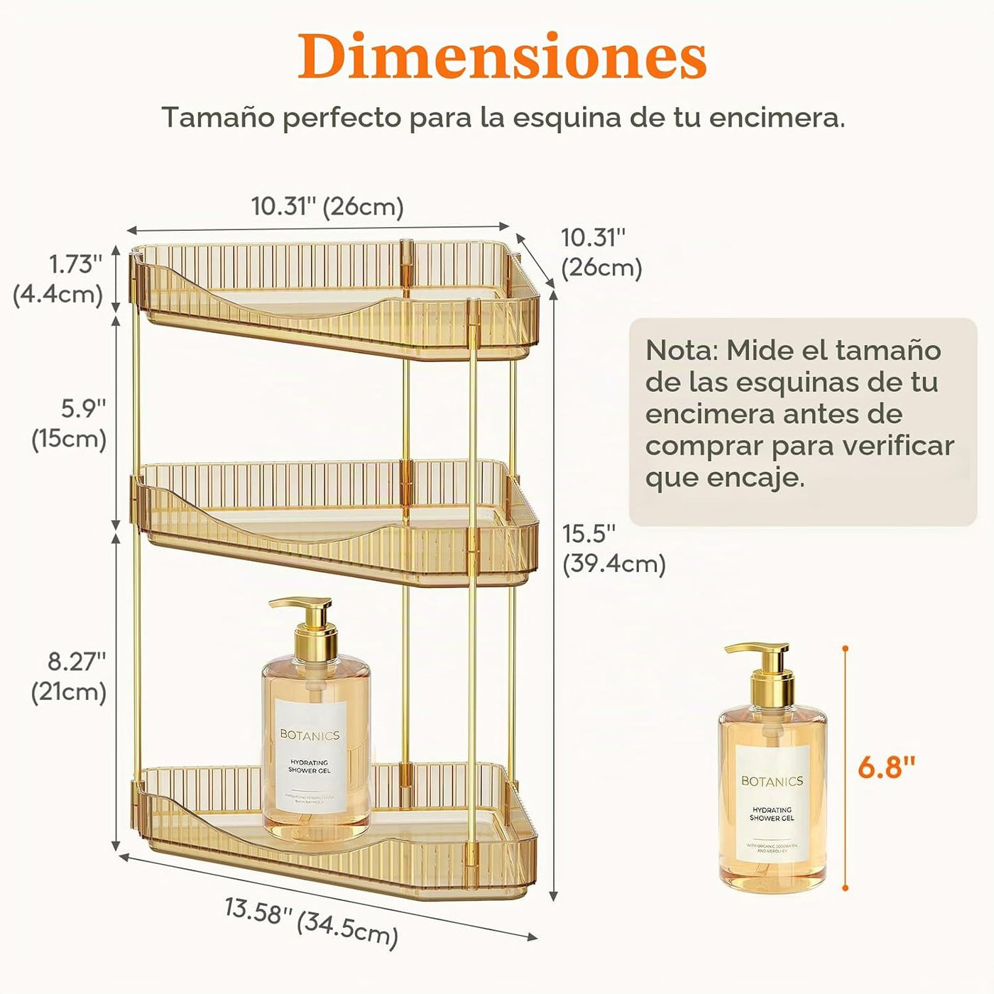 Lifewit Organizador esquinero de 3 niveles para encimera de baño, o...