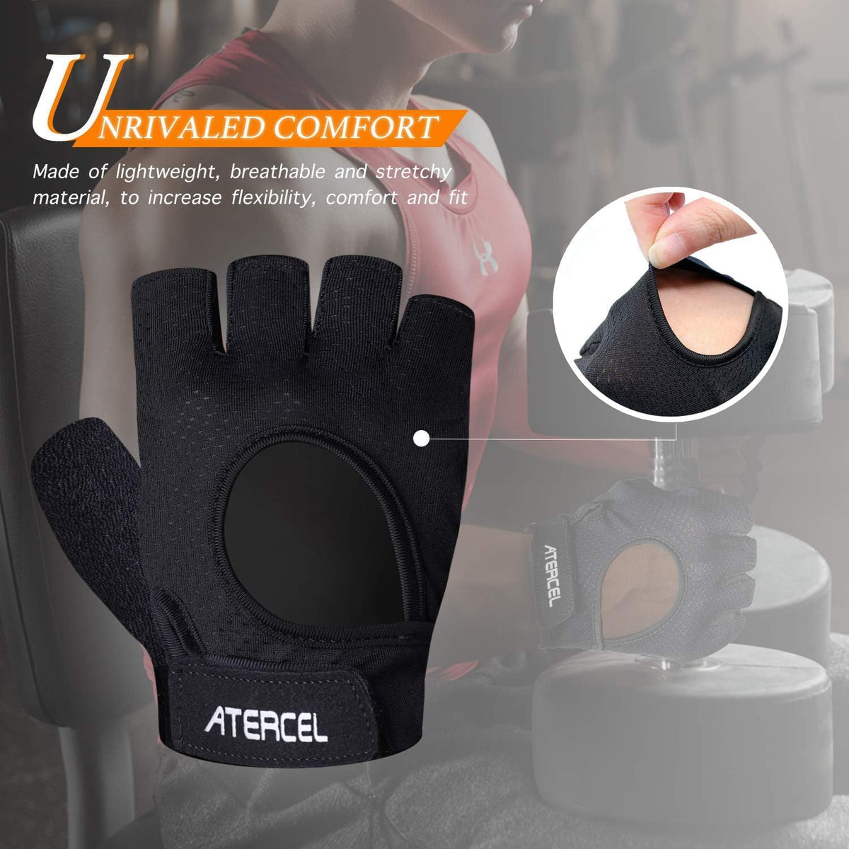 ATERCEL Guantes de levantamiento de pesas, protección completa de l...