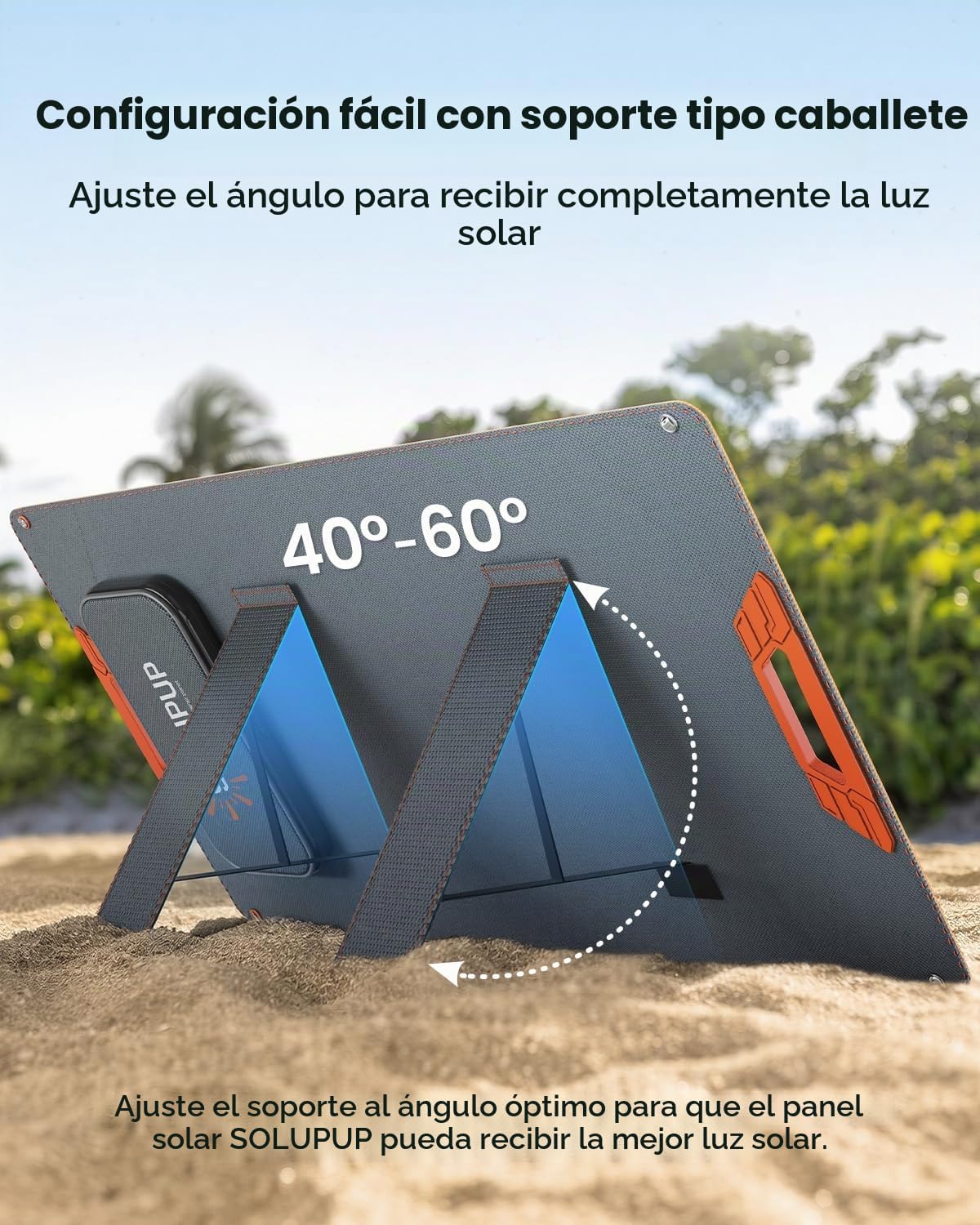 SOLUPUP Panel solar portátil de 100 W para estación de energía, car...