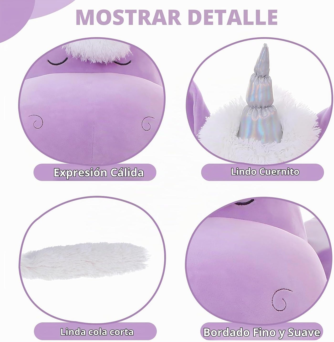 MorisMos Almohada Corporal Gigante de Peluche de Unicornio de 4 Pie...