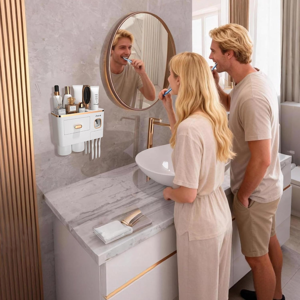 iHave - Soporte para cepillos de dientes para baño, dispensador de...