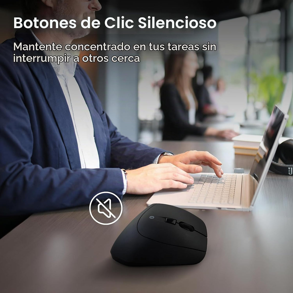 SANWA Ratón ergonómico Bluetooth, ratón vertical inalámbrico Silent...