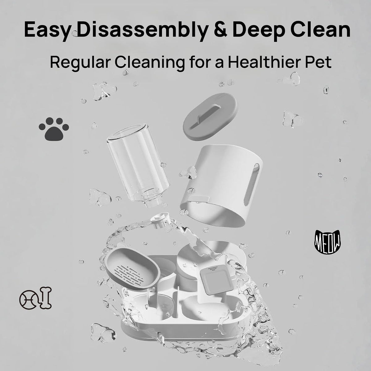 NASTELLA Juego de alimentador automático para gatos y dispensador d...