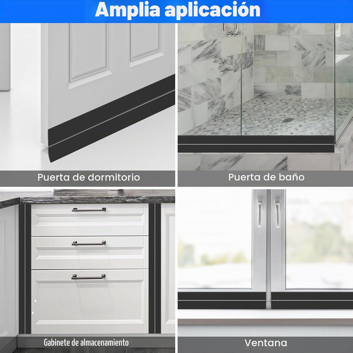 ToLanbbt Burlete de silicona para puerta de 2 pulgadas x 10 pies, c...