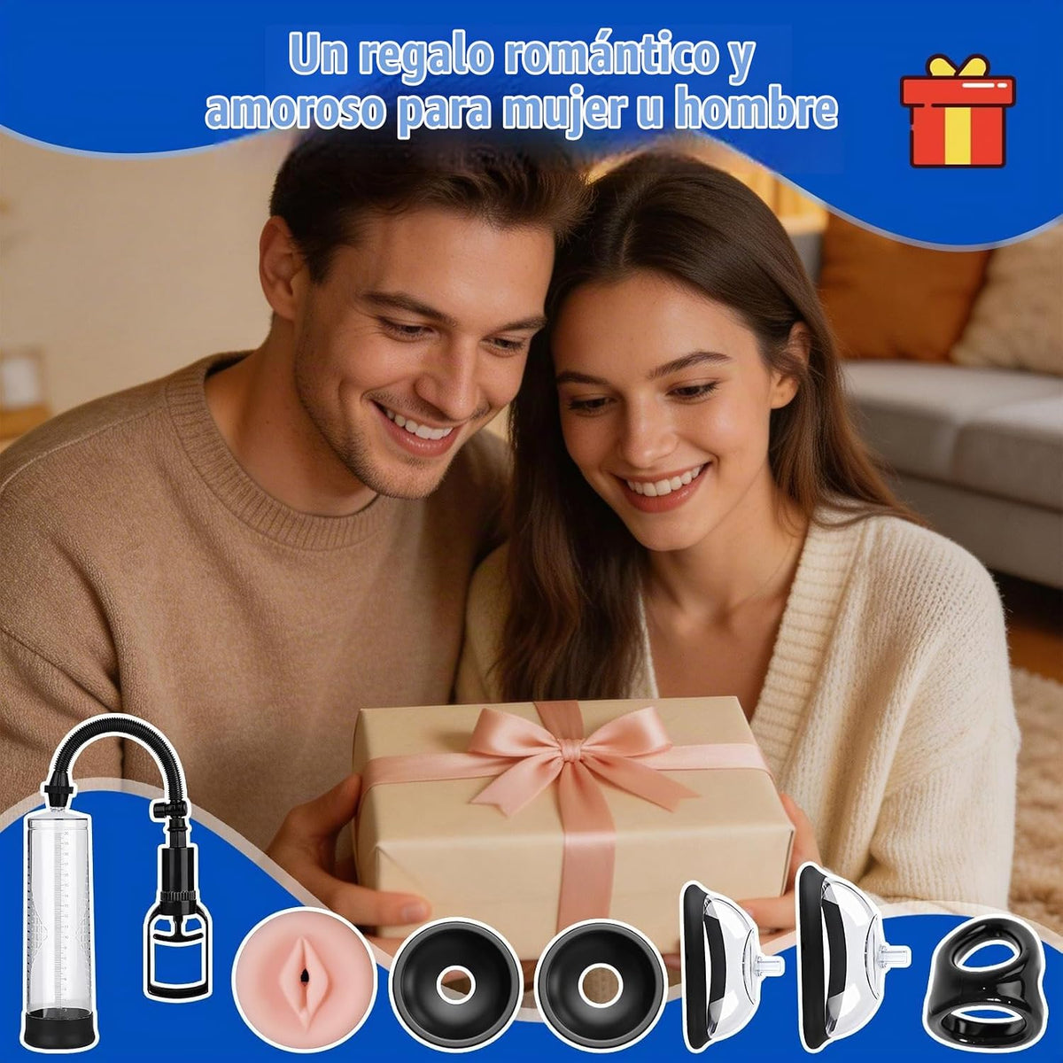 Bomba de pene bomba de coño 2 en 1 juguete para adultos, extensor d...