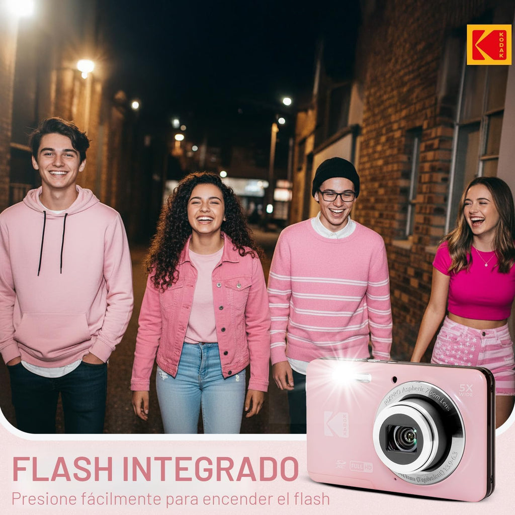 Kodak PixPro Friendly Zoom FZ55 16MP 1080p Cámara Full HD (Rosa pas...