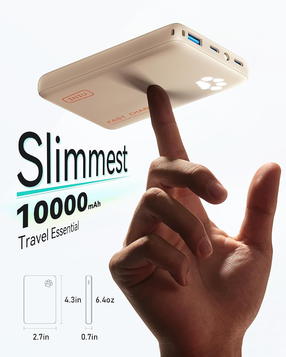 INIU 10000mAh 45W cargador portátil de carga rápida, banco de energ...