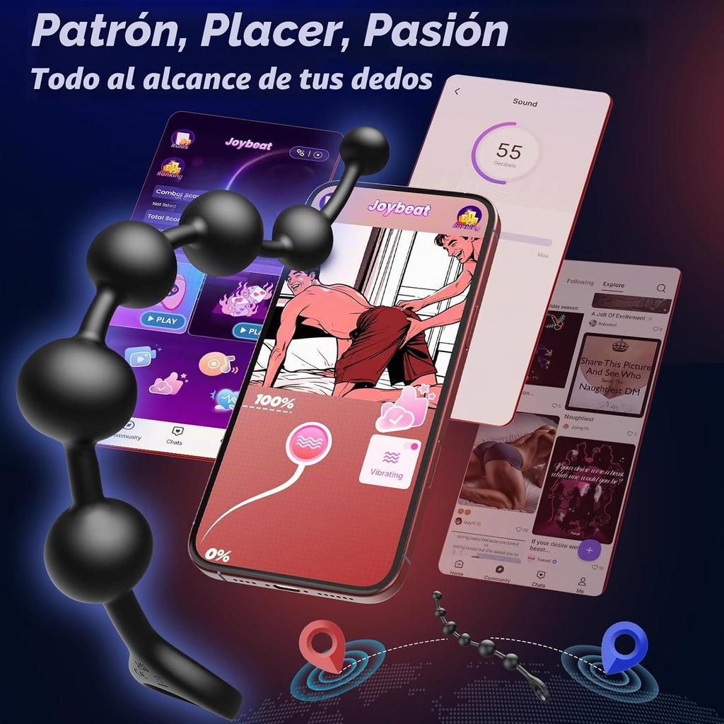 BEISAR Tapón anal de cuentas anales de 15.35 pulgadas, masajeador d...