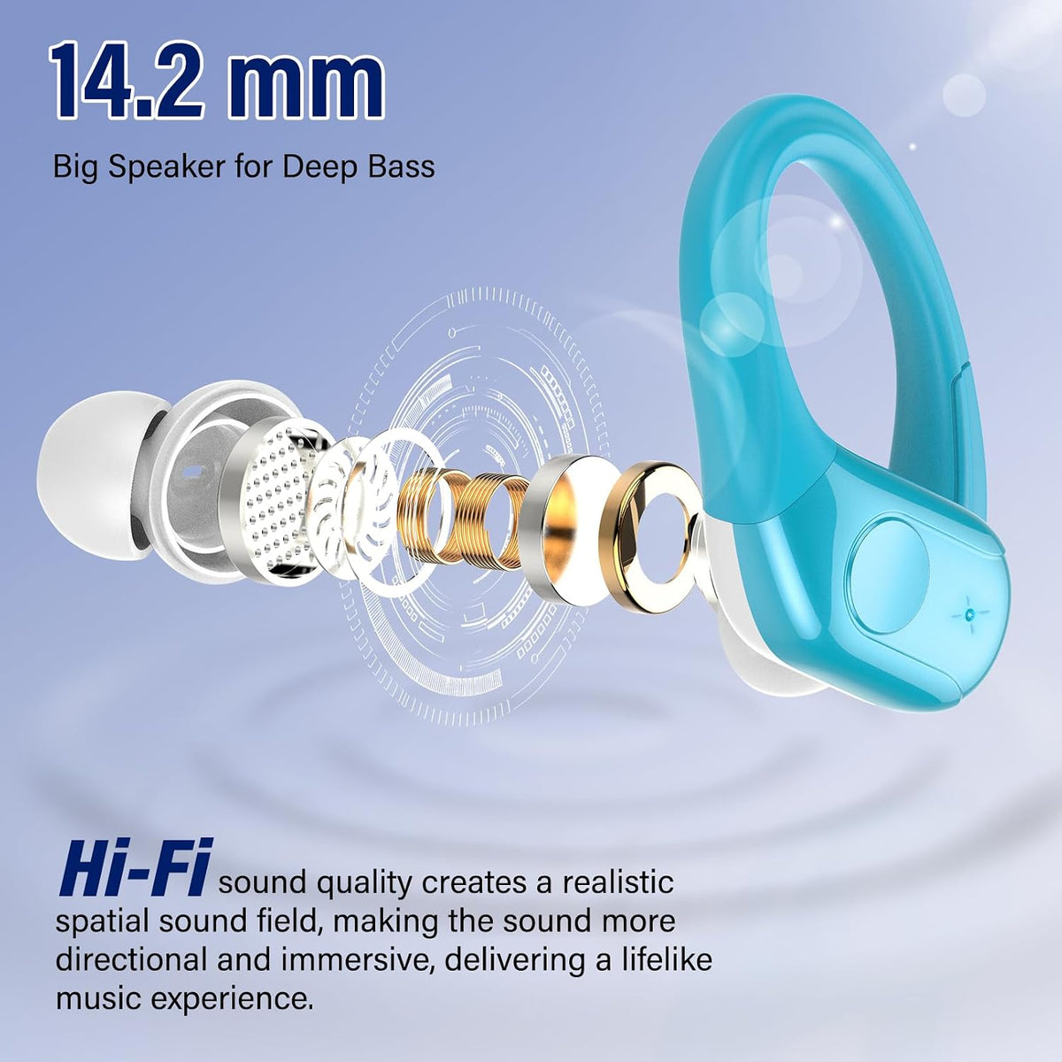 Auriculares Bluetooth 5.4 Auriculares Estéreo 75H Deportes Inalámbr...