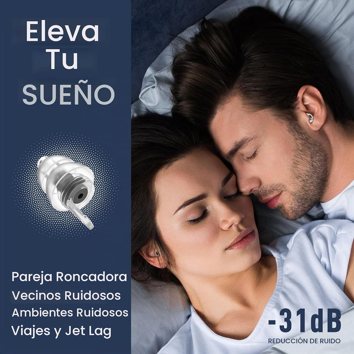 Softvox Tapones para los oídos para dormir 2 pares, ultra cómodos,...