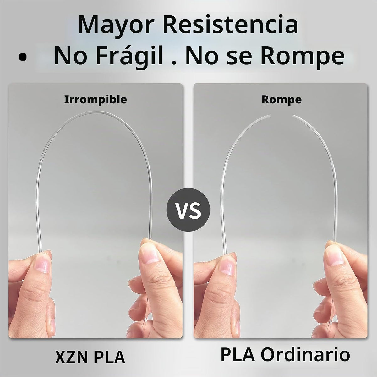 XZN Filamento PLA 1.75mm Transparente, Filamento para Impresora 3D...