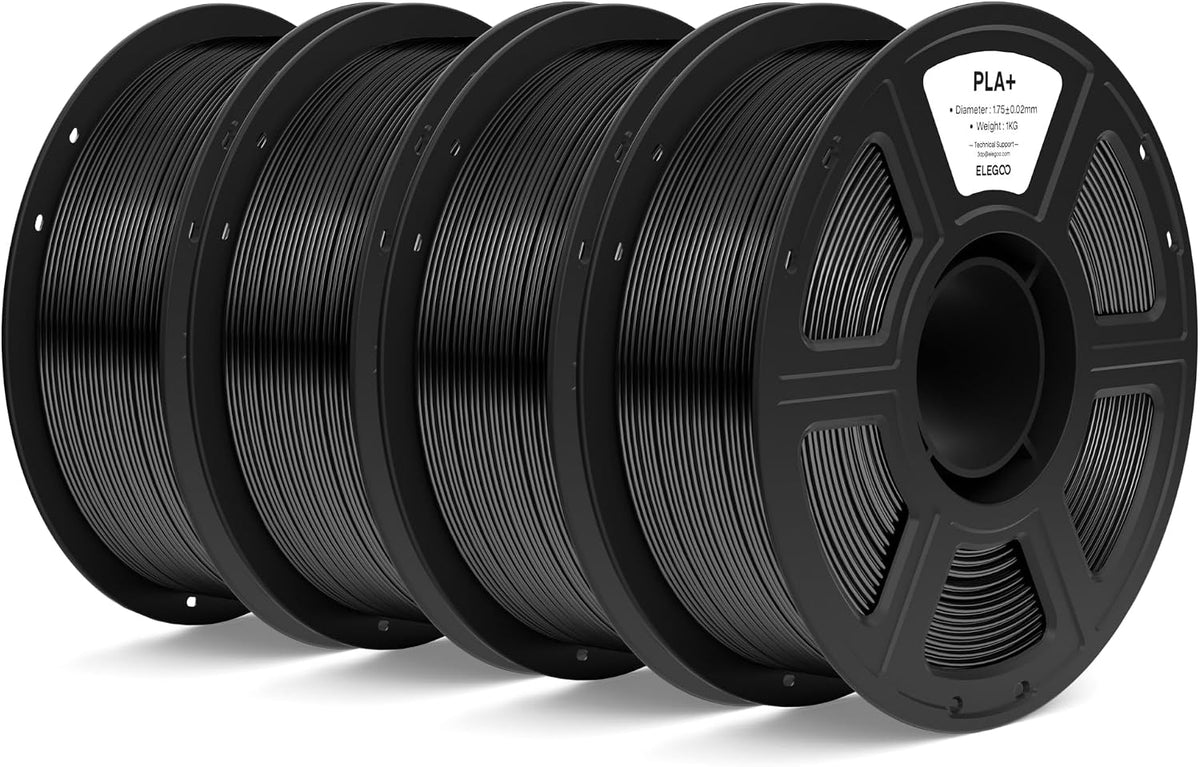 ELEGOO Filamento para impresora 3D PLA+ de 0.07 in, color negro, 8....