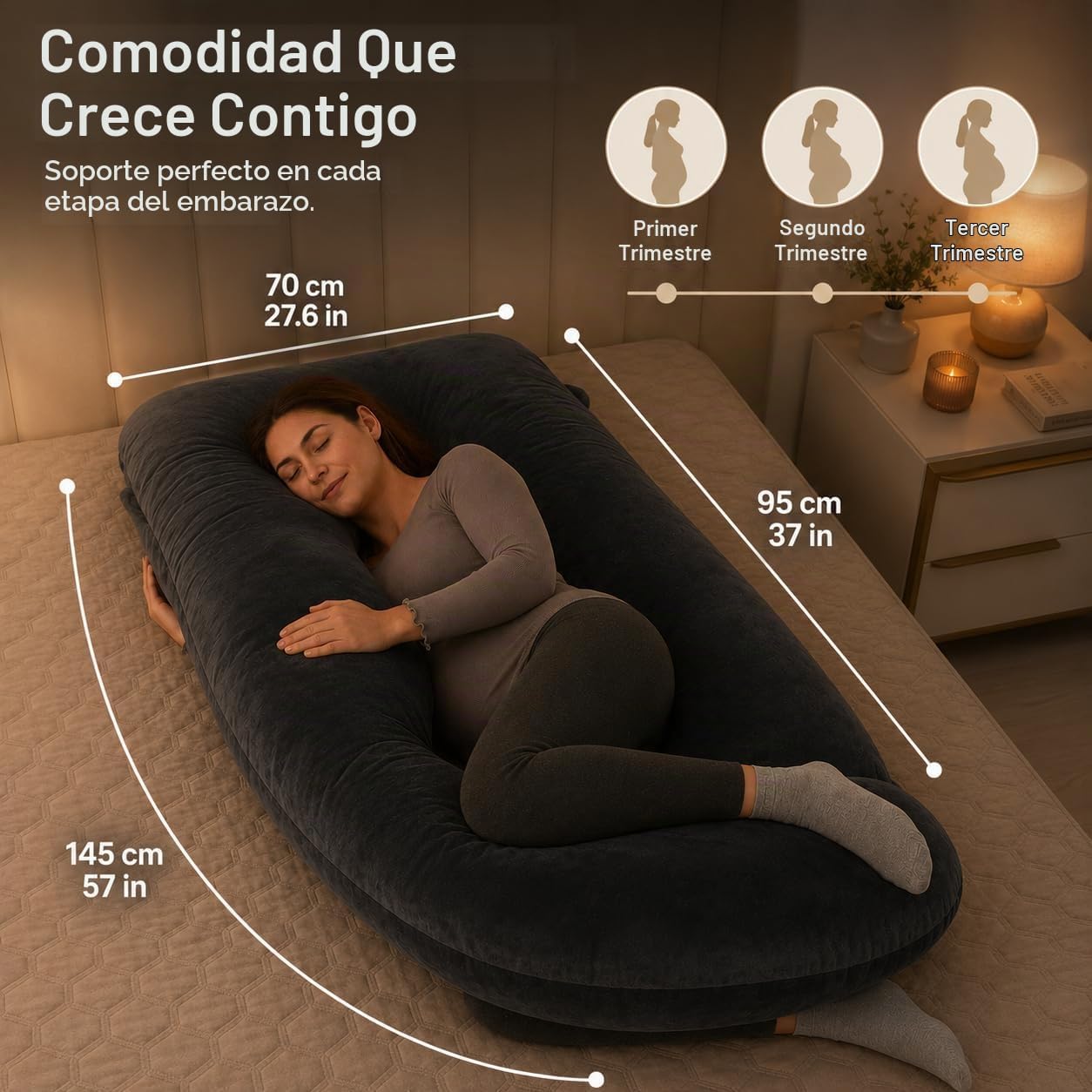 ALLOPERA Almohada de embarazo en forma de U - Almohada de maternida...