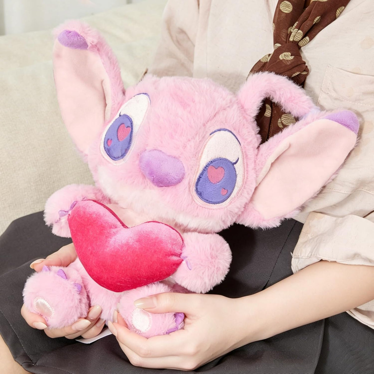 MINISO Disney - Peluche de punto de ángel de 10 pulgadas, suave, ab...
