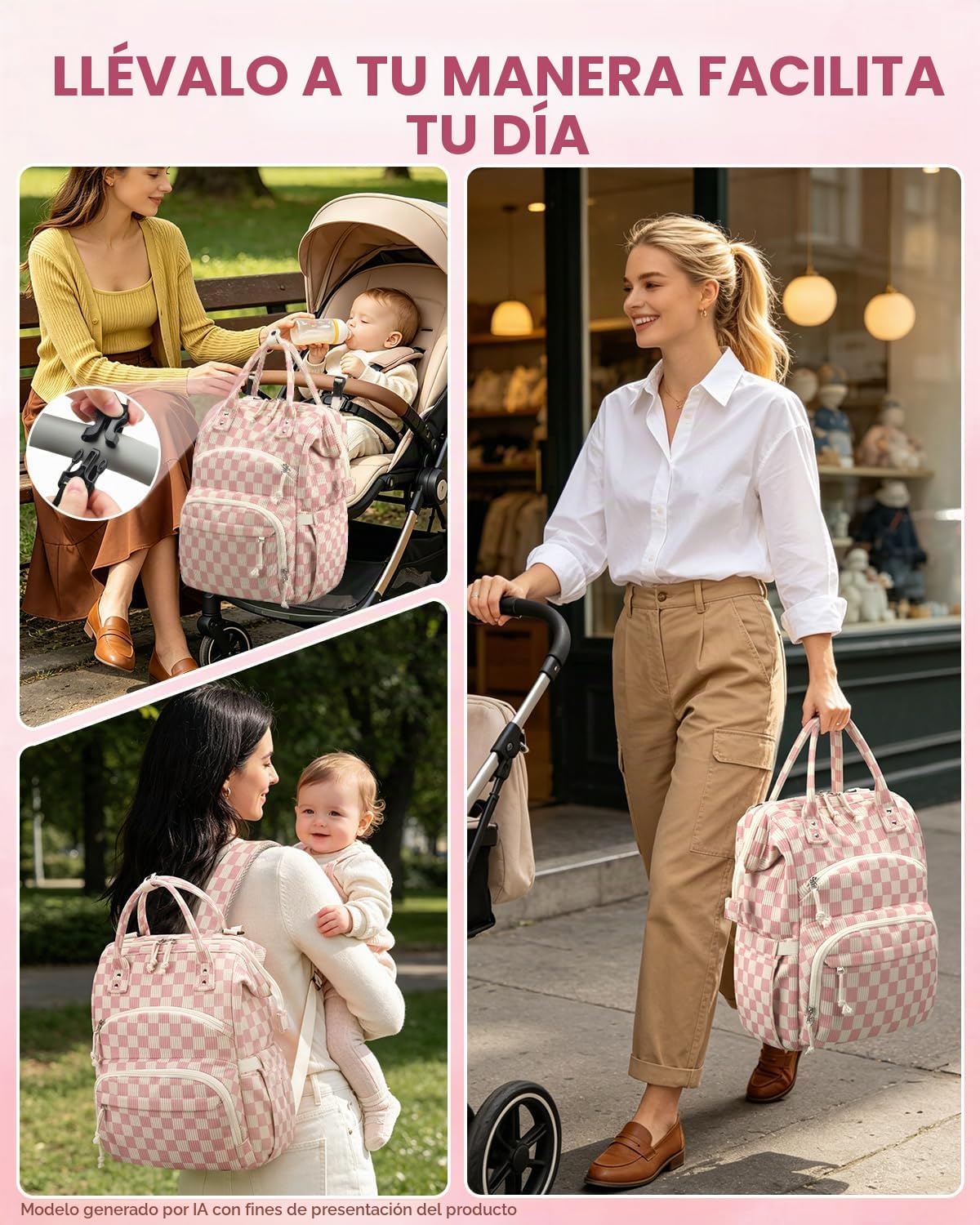 Pritent Mochila para pañales de gran capacidad para mamá, bolsa de...