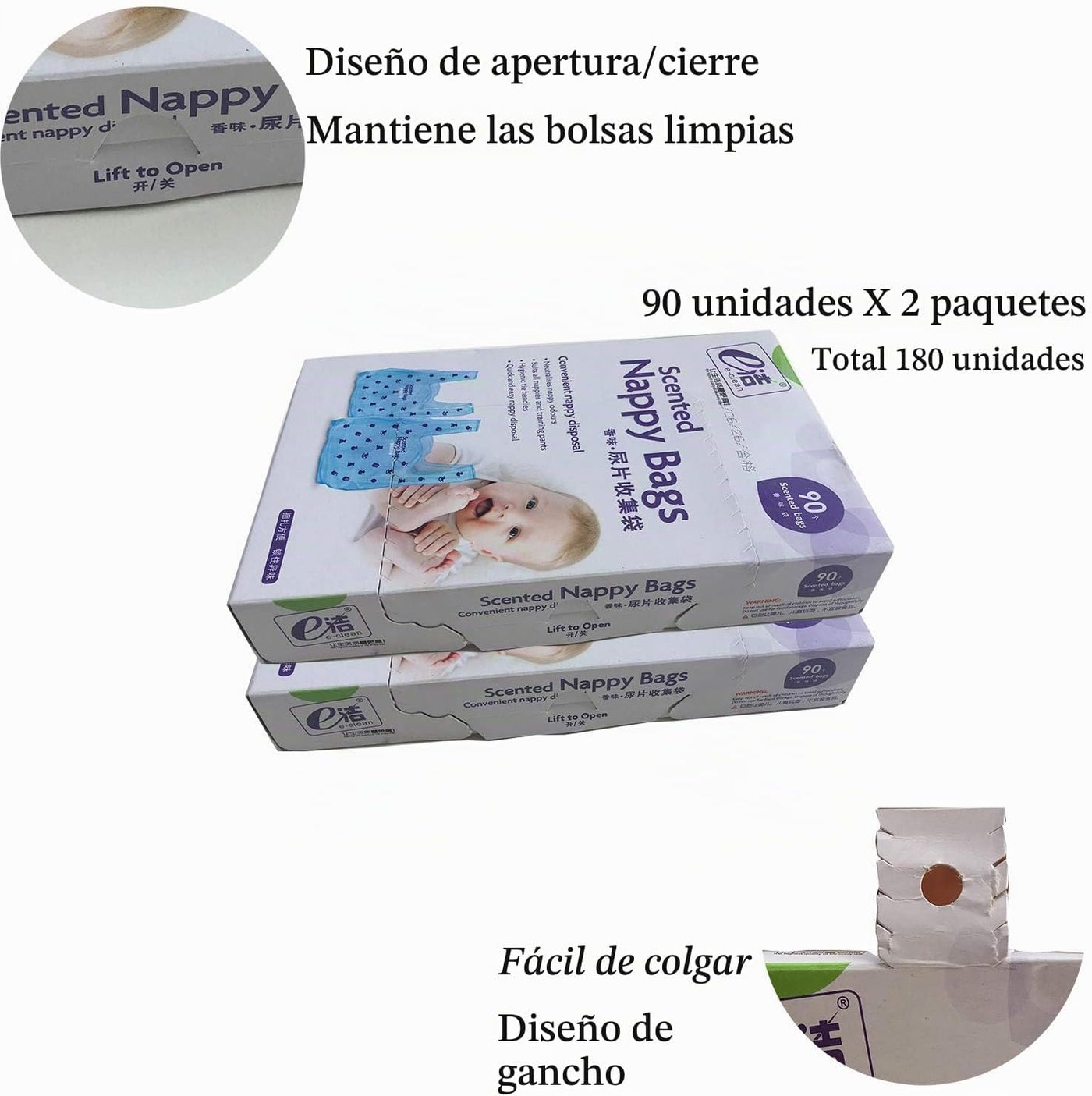 Dergik Bolsa de pañales desechable para bebé, los sacos de pañales...