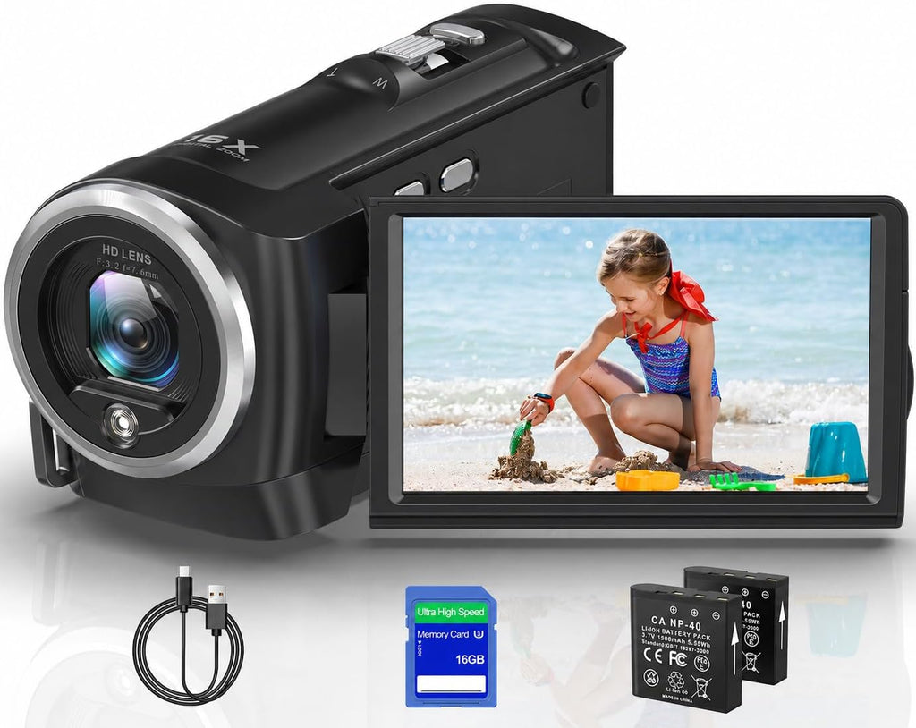 Gcasio Cámara de vídeo 2.7K videocámara QHD 56MP YouTube Vlogging C...
