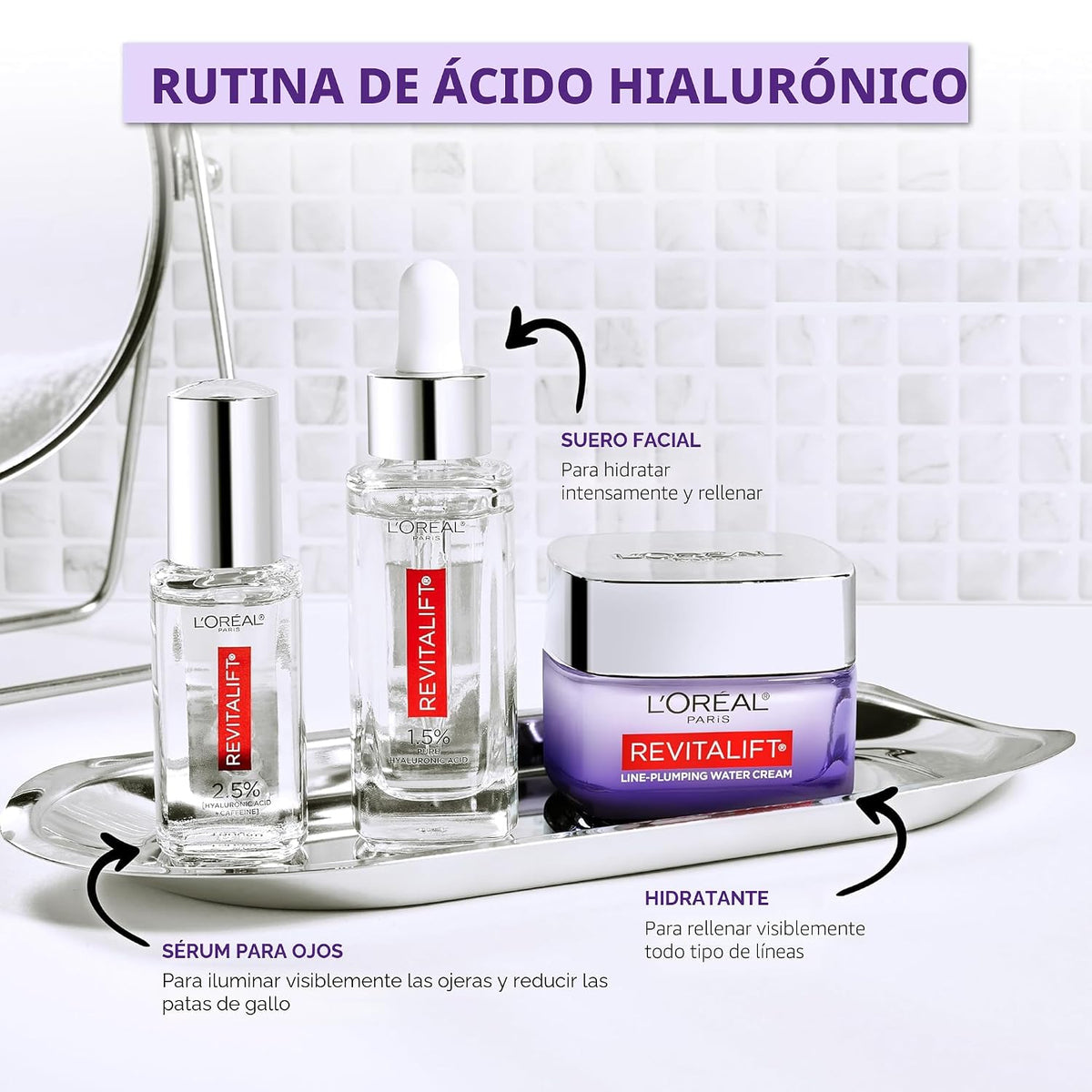 L'Oreal Paris Revitalift - Suero de ácido hialurónico puro 1.5%...