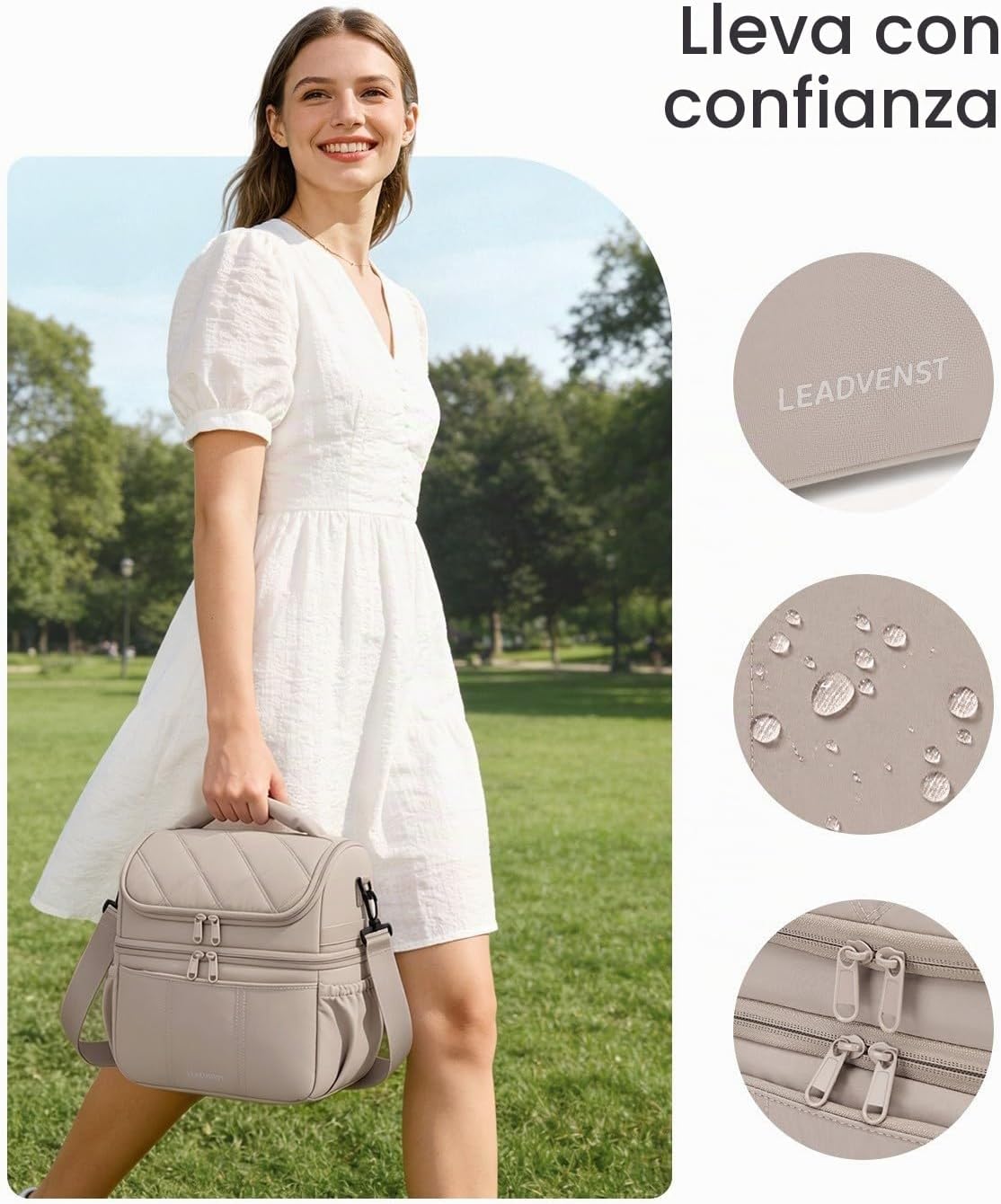 Leadvenst Bolsa enfriadora de leche materna, doble cubierta de 12L...
