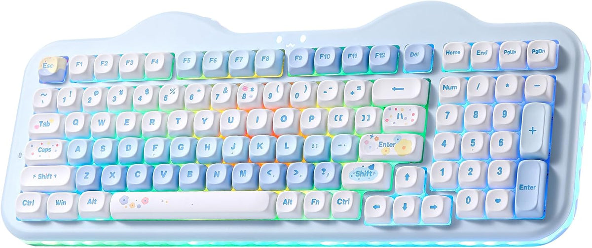 YUNZII C98 Cute Cake Teclado mecánico inalámbrico (azul, interrupto...