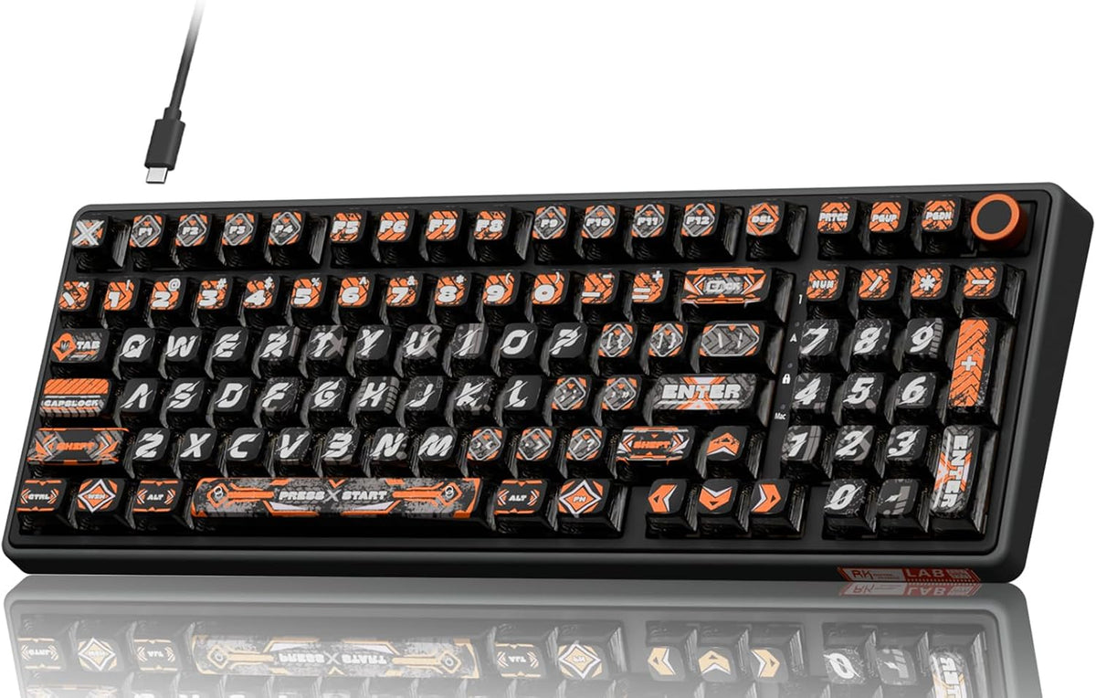 RK ROYAL KLUDGE R98 Pro Teclado mecánico con cable, teclado RGB par...
