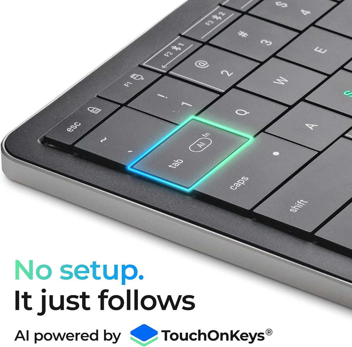 Clevetura CLVX S Teclado inalámbrico con trackpad compacto Bluetoot...