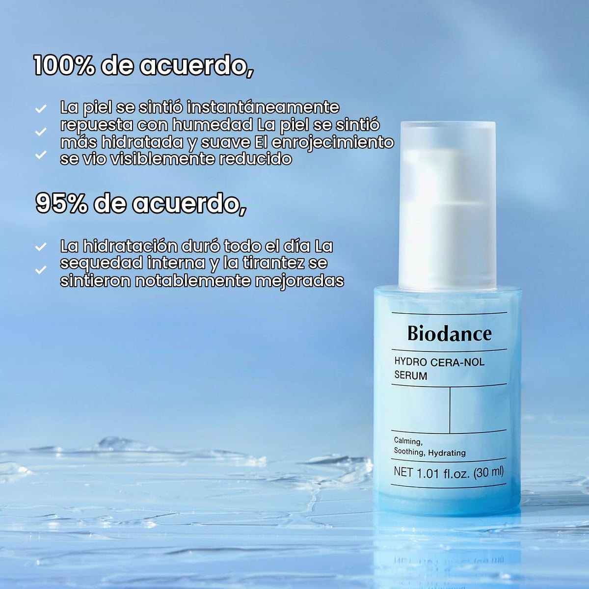 BIODANCE Hydro Cera-nol Suero, suero facial hidratante y calmante p...
