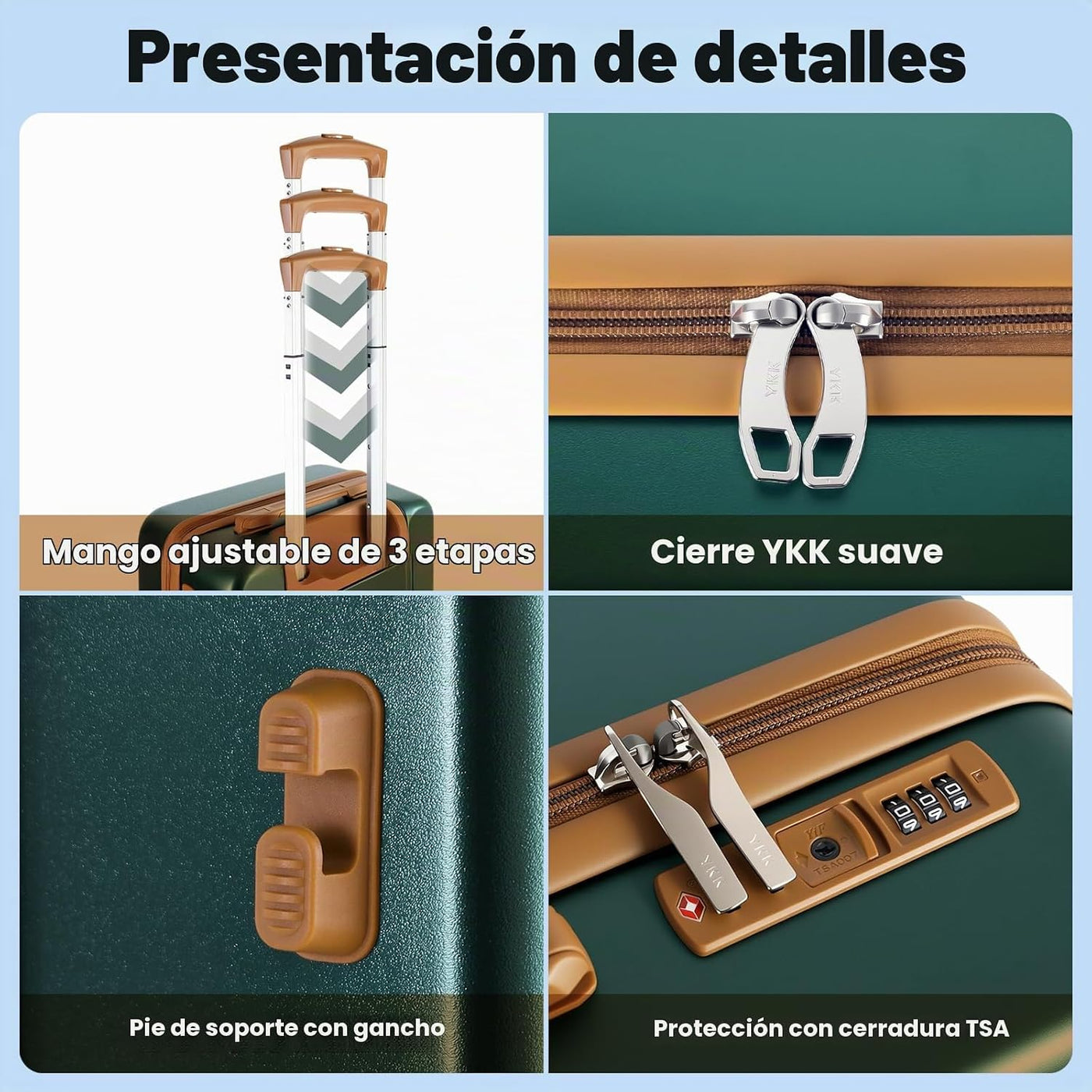 Voytra Juego de equipaje duradero de 14 pulgadas y 20 pulgadas, mal...