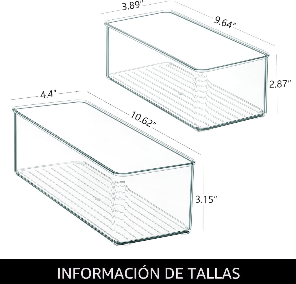 Qilinba Paquete de 8 contenedores organizadores transparentes, cont...
