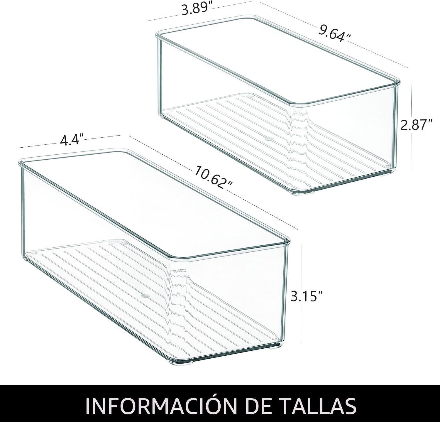 Qilinba Paquete de 8 contenedores organizadores transparentes, cont...
