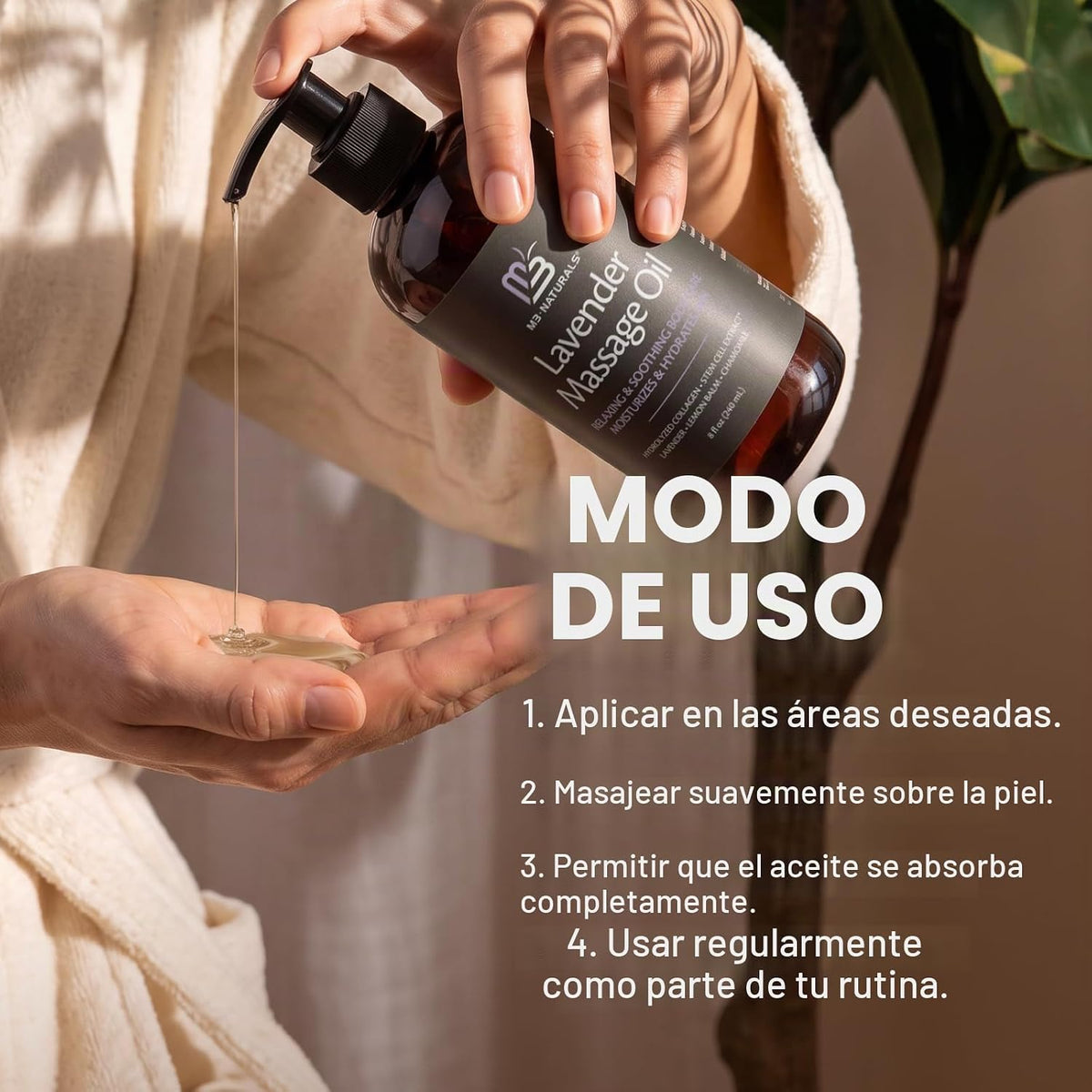 Aceite de masaje de lavanda para reafirmar la piel con colágeno | A...