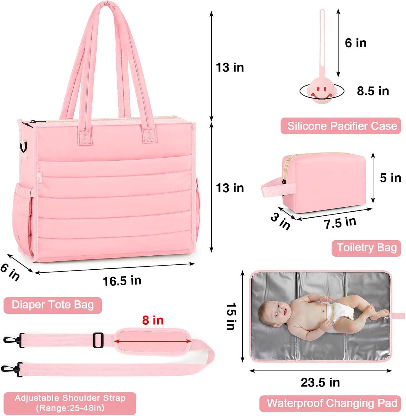 IBFUN Bolso de Pañales para Bebé - Bolso Grande para Bebé 4Pcs con...
