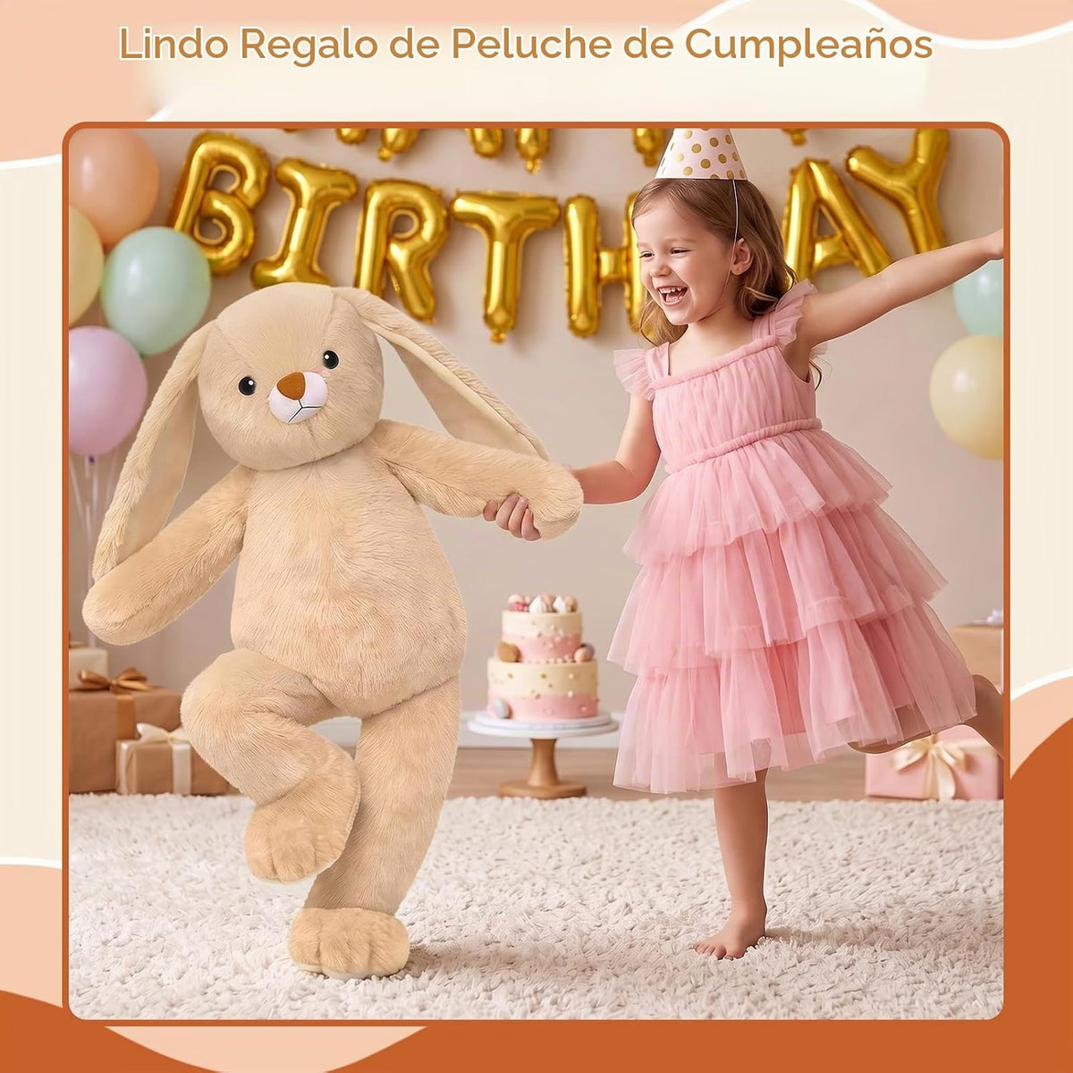 SQEQE Peluche de conejo grande de 39 pulgadas, animal de peluche gi...