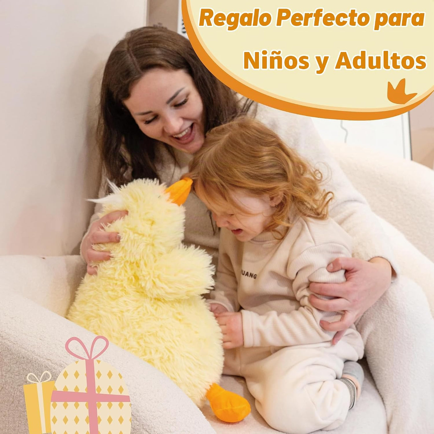 Jrystar Animales de peluche de pato amarillo de 24", juguetes d...