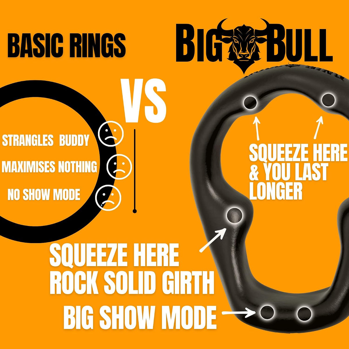 BigBull by BULLRING - Anillo de silicona para pene y bola - 6 punto...