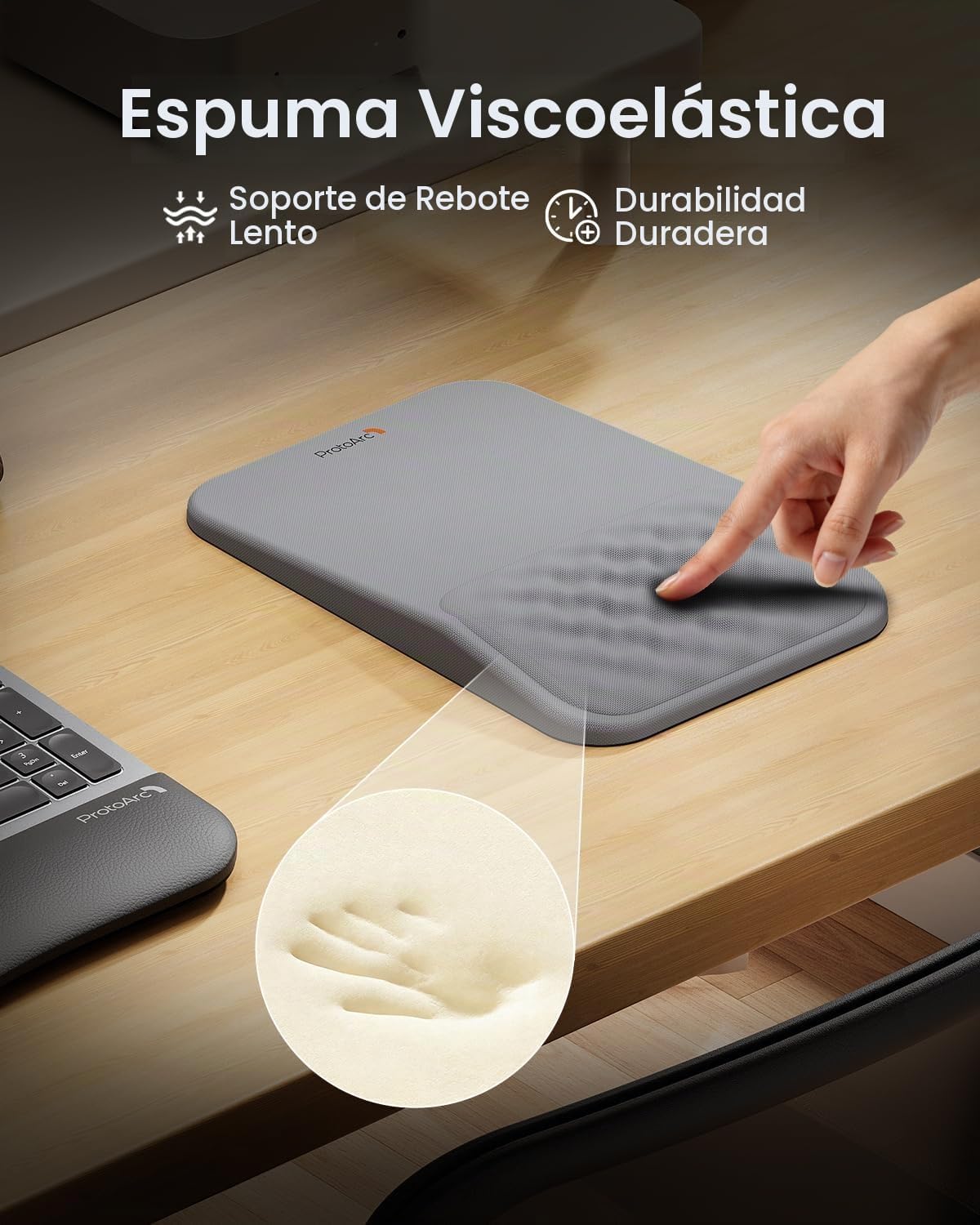 ProtoArc Alfombrilla de mouse ergonómica con reposamuñecas, alfombr...