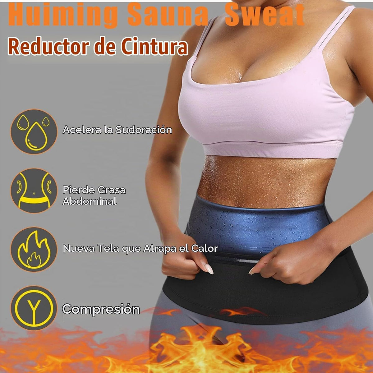 Huiming - Traje de sauna para mujer, reductor de cintura para entre...