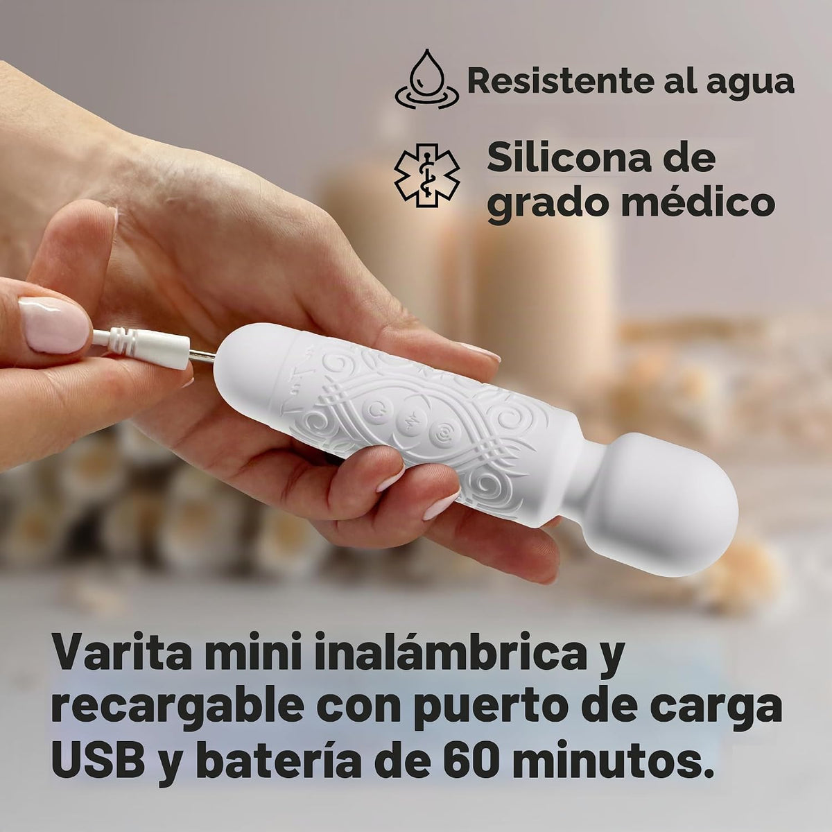 LuLu Mini masajeador de varita personal portátil para espalda, cuel...