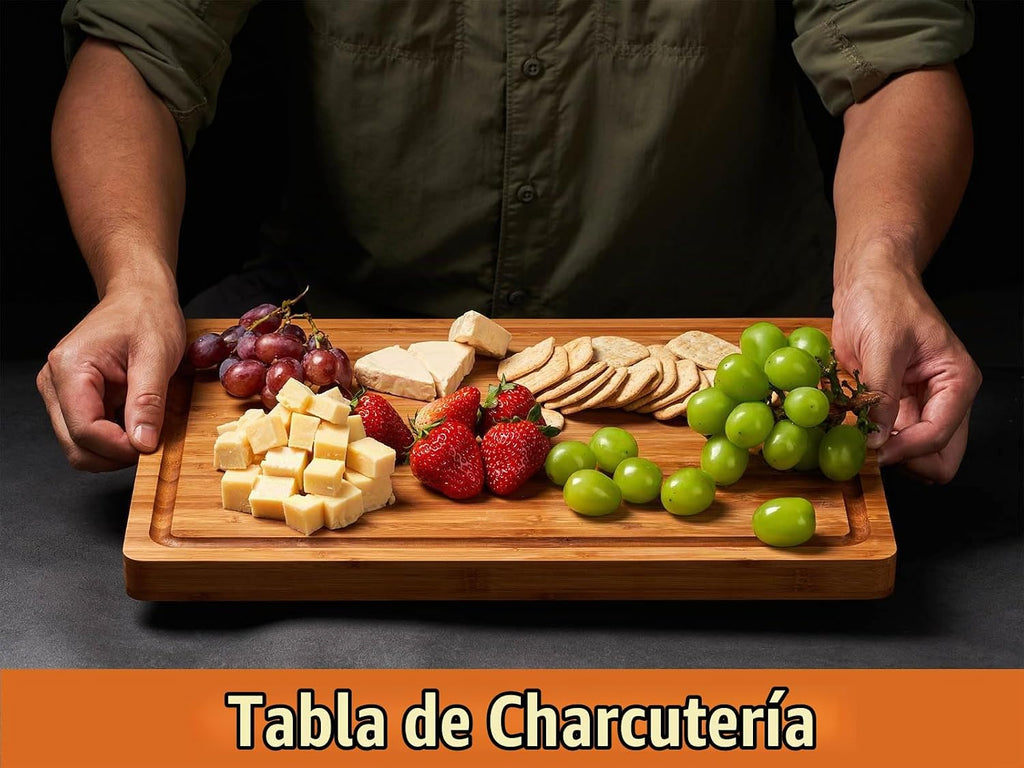 Tablas de cortar de bambú para cocina, bloque de carnicero de mader...