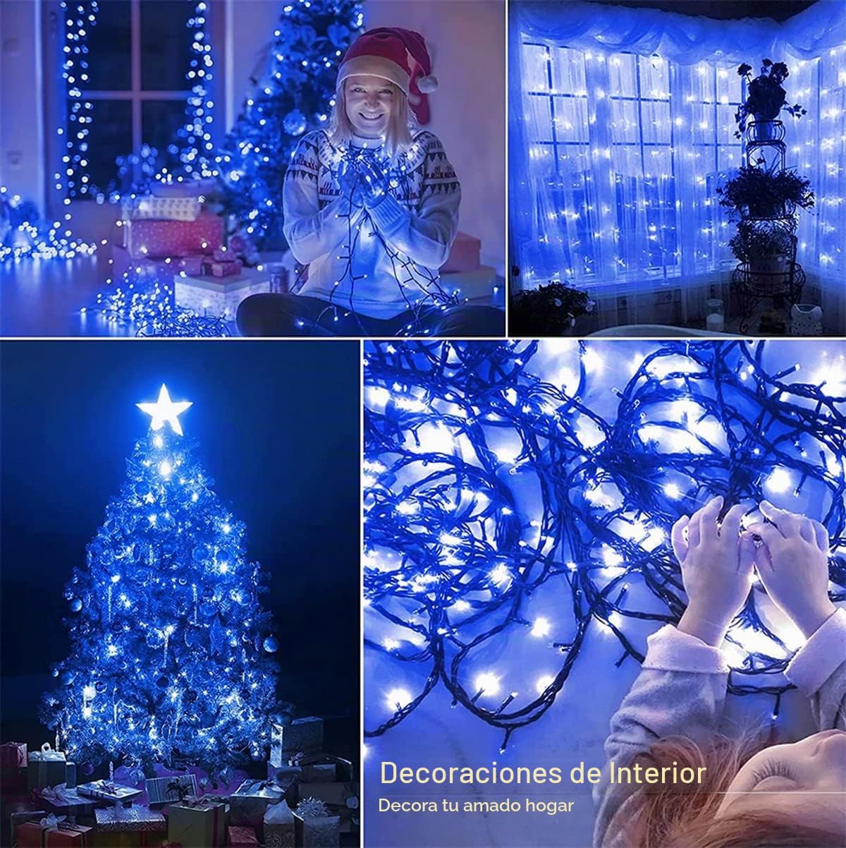 MZD8391 - Guirnalda de luces de Navidad de 300 LED para interiores...