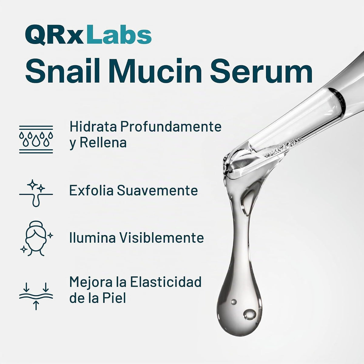 QRxLabs - Suero facial de mucina caracol con colágeno, hidratante y...