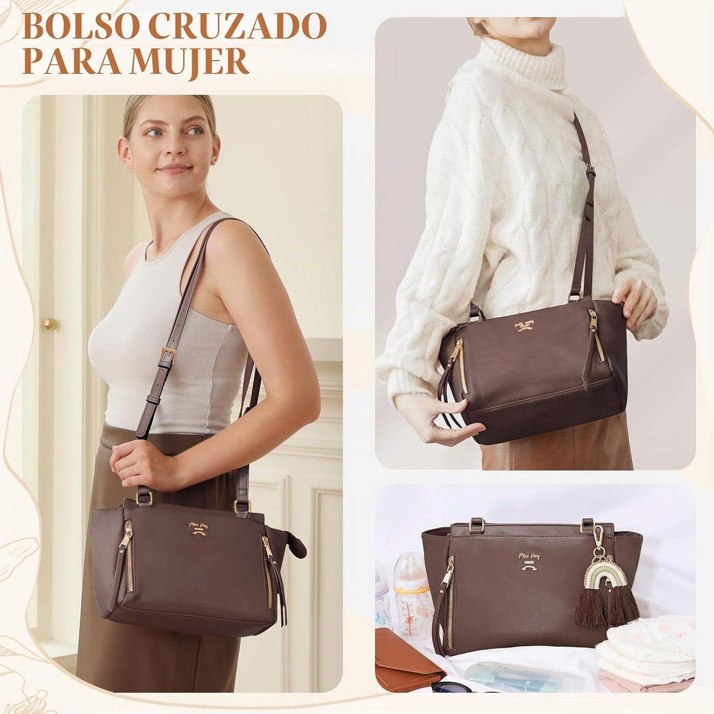 miss fong Pequeña bolsa de pañales cruzada, bolsas de pañales cruza...