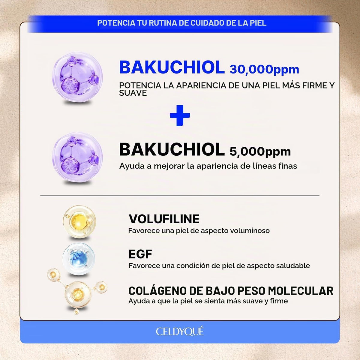Suero mixto concentrado de bakuchiol coreano 30.000 ppm y crema de...