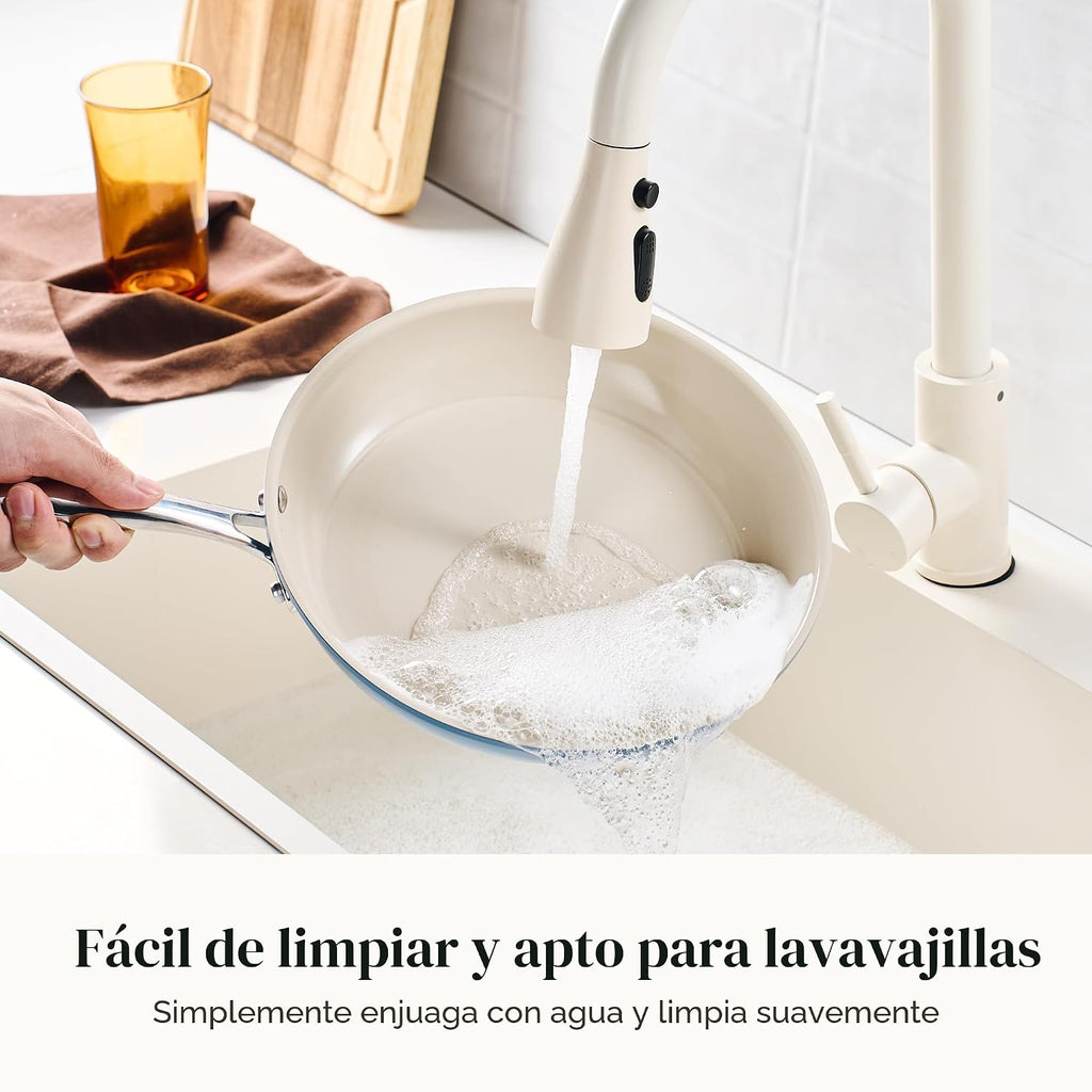 Redchef Juego de sartenes de cerámica antiadherente, sartenes de ce...